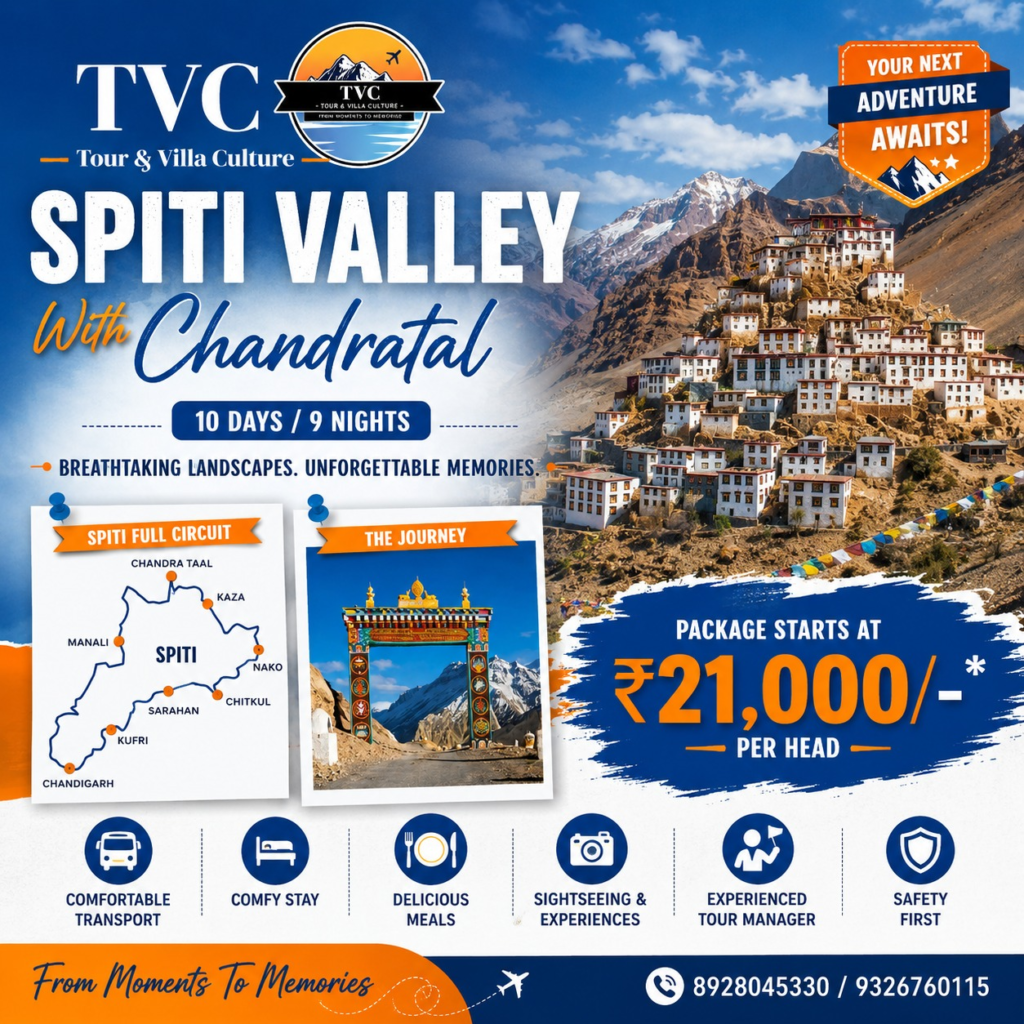Spiti valley Chandratal Kaza Chitkul Sangla Tabo Nako